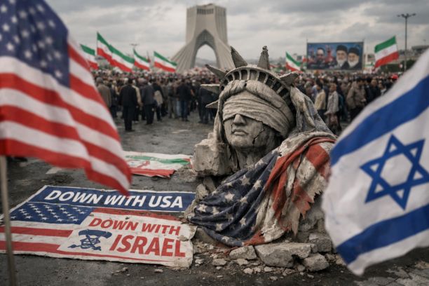Iran Burns Effigies With U.S. and Israeli Symbols as Epstein Files Resurface and War Fears Rise